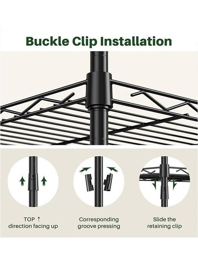 بلومنغ تايم رف تخزين من 3 طبقات من الأسلاك الحديدية ، رف تخزين معدني للحمام ، أسود ، متين ، مضاد للصدأ والتآكل ، يمكن أن يمنع العناصر الصغيرة من السقوط ، ارتفاع قابل للتعديل ، سهل التركيب ، قدرة تحمل قوية ، متعددة الوظائف وعملية ، مناسبة للمكاتب والمرائب والمطابخ - Image 5