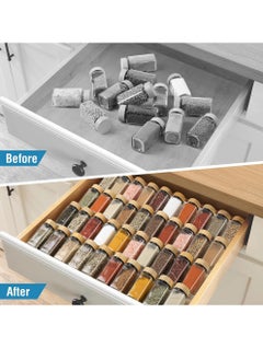 Uwals Spice Drawer Organizer, Acrylic Spice Rack Organizer for Kitchen Drawer, 4 Slanted Tier Expandable Drawer Inserts for Spices, for Cabinet  - Image 3