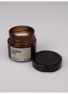 Generic Scented Candle in Amber Glass Jar 100ml – CASHMERE WOOD, Natural Coconut Soy Wax, Wooden Crackling Wick, Warm Woody Aroma, IFRA & REACH Certified  - Image 2