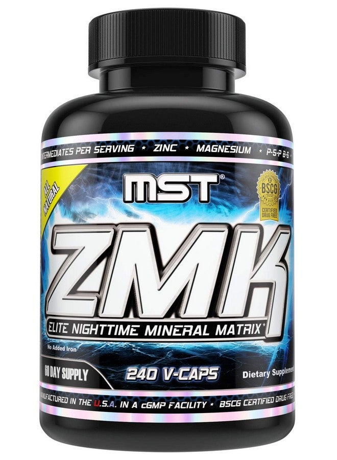 MST ZMK Nighttime, Multi Mineral Supplements, Zinc, Magnesium, Trace Minerals, ATP BSCG Certified, 240 V Capsules Millennium Sport Technologies - Image 1