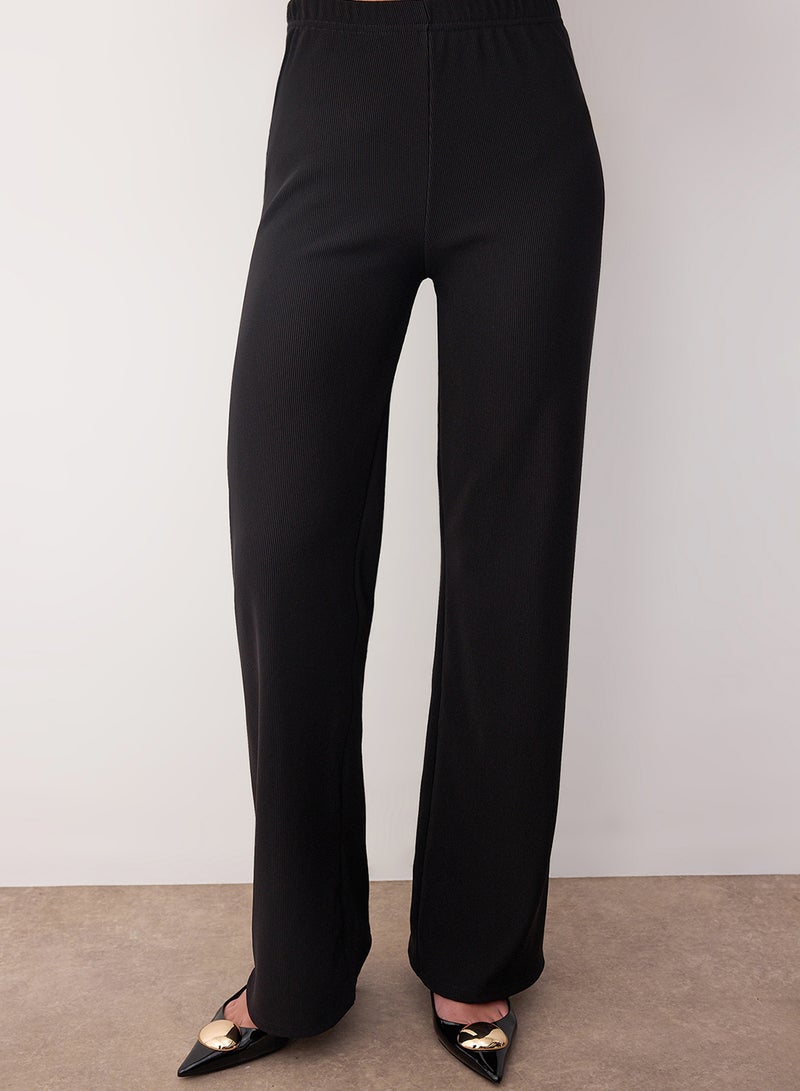 trendyol Black Ottoman Button Accessories Zero Sleeve Top Regular Pants Knitted Bottom - Top Set Twoaw26Au00083 - Image 3
