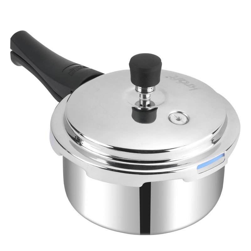 Kraft 5Liters Kraft Futuretec Triply Stainless Steel Pressure Cooker Outer Lid - 5 Litres, ISI Certified, Heavy Gauge Induction & Gas Compatible, Fast & Even Cooking, Durable & Safe Design - 2 Years Warranty silver - Image 1