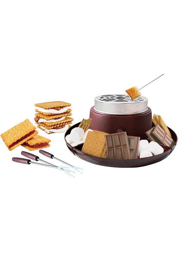 general Roasted marshmallow machine chocolate pot electric cheese melting pot 2-in-1 fruit plate party English plug - Image 2