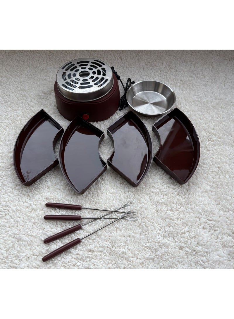 general Roasted marshmallow machine chocolate pot electric cheese melting pot 2-in-1 fruit plate party English plug - Image 3