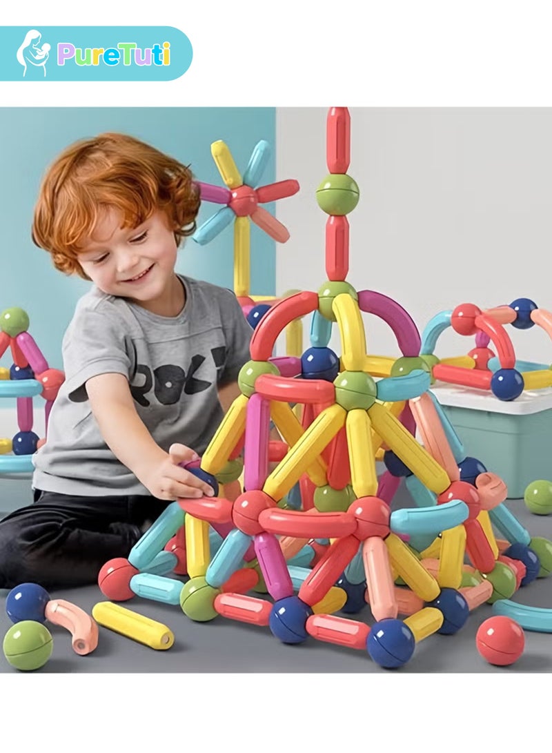 PureTuti 42 PCS Magnetic Building Toys for Kids, Magnet Blocks Sticks & Ball Creativity Game, educational toys，Development Kit for Preschool Girls, Boys Ideal Gift Set, Including Storage Box - Image 3