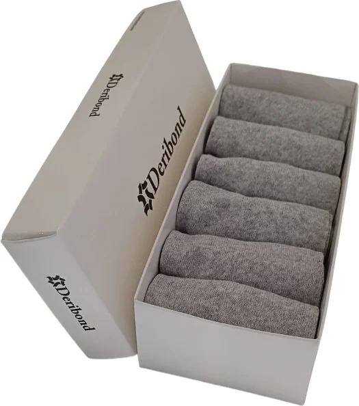 Deribond 6 Pieces Ankle Socks Women Cotton Gray