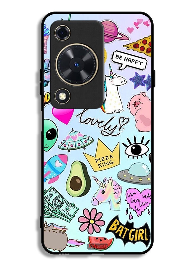 Tolwak Huawei Nova Y63 Protective Case Cover Lovely Stickers