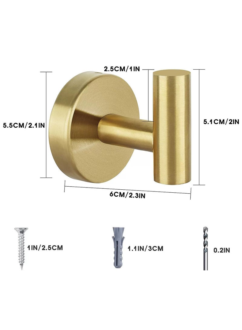 Adhesive Hook Heavy Duty Wall Hooks Waterproof Stainless Steel Towel Hooks Bathroom Coat Hook Self-Adhesive Wall Mounted Hook for Bathroom Kitchen 4 Pack（Gold）  - Image 2