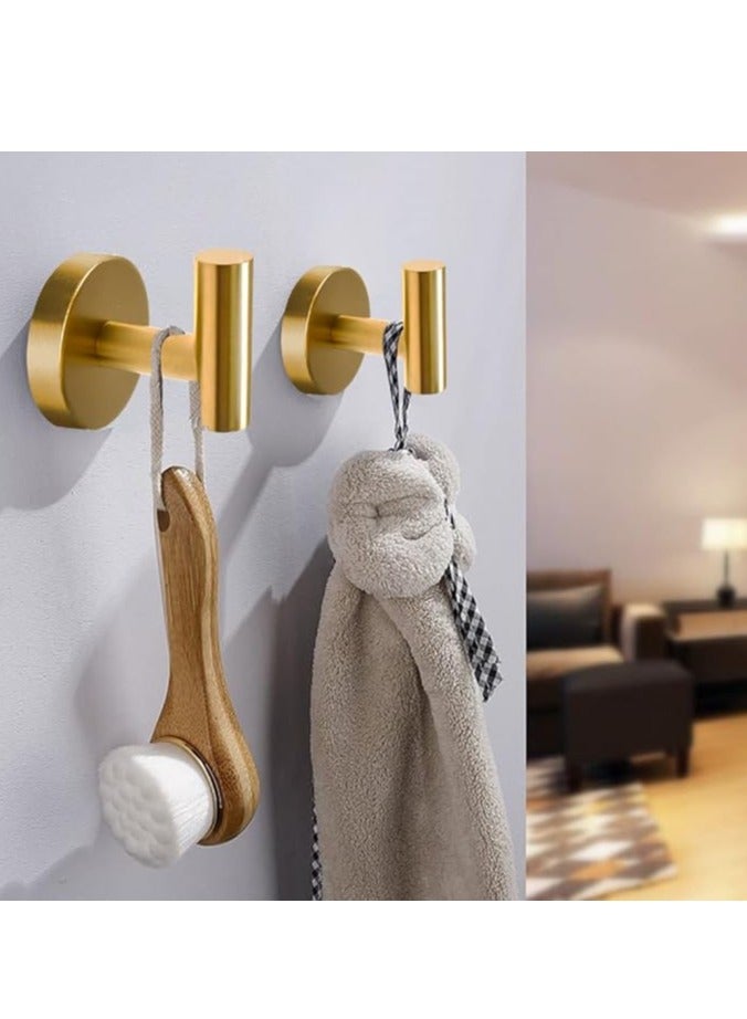 Adhesive Hook Heavy Duty Wall Hooks Waterproof Stainless Steel Towel Hooks Bathroom Coat Hook Self-Adhesive Wall Mounted Hook for Bathroom Kitchen 4 Pack（Gold）  - Image 5