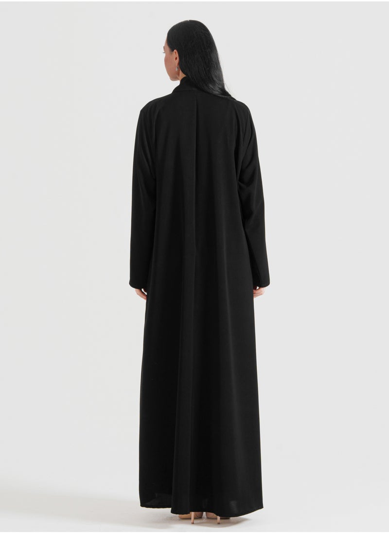 Rosette Abaya Blazer Abaya With pocket design Coloring Flowers Embroidery  - Image 3