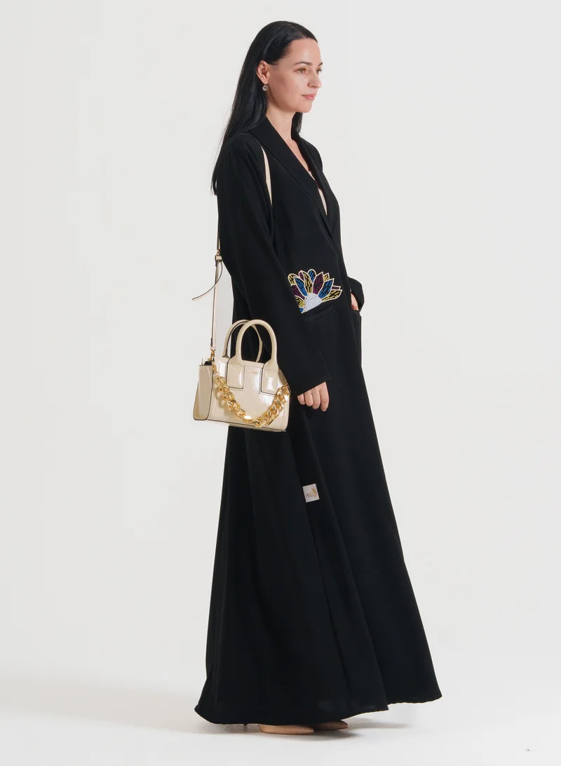 Rosette Abaya Blazer Abaya With pocket design Coloring Flowers Embroidery