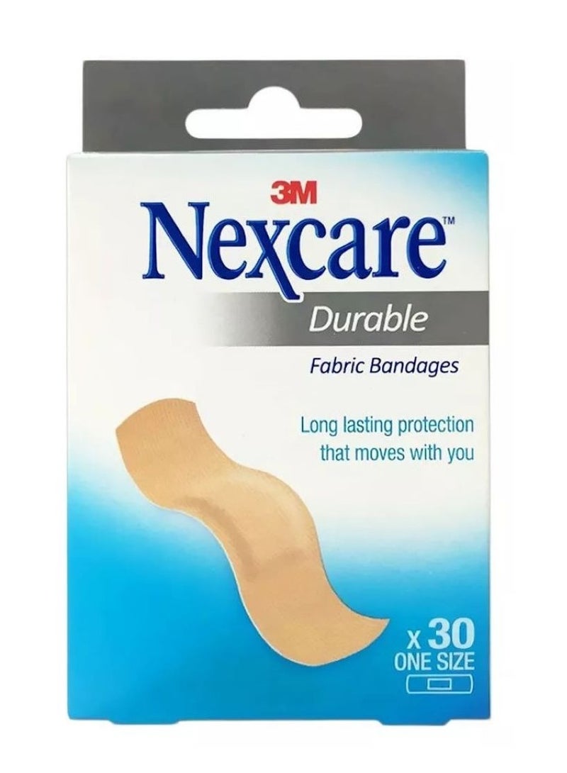 3M Nexcare Durable Fabric Bandage One Size 30's