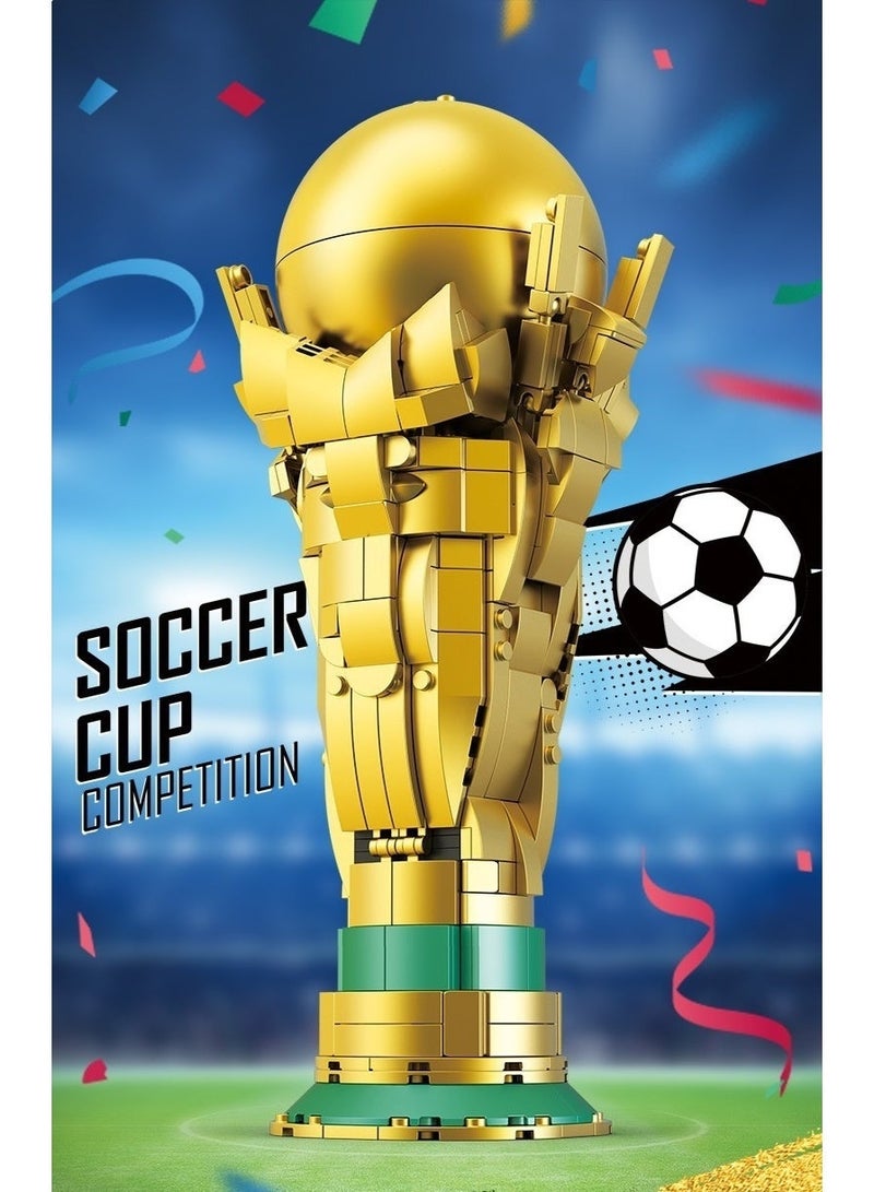 الجبال الغربية كأس العالم 2026 الحذاء الذهبي نموذج مكعب بناء إبداعي زينة مكتبية ديكور المكتب لعبة تعليمية للأطفال هدية للأولاد - Image 5