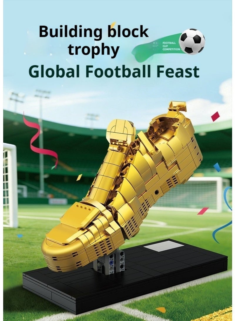 الجبال الغربية كأس العالم 2026 الحذاء الذهبي نموذج مكعب بناء إبداعي زينة مكتبية ديكور المكتب لعبة تعليمية للأطفال هدية للأولاد - Image 2