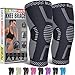BLITZU Knee Brace for Meniscus Tear 2 Pack Knee Compression Sleeve for Men and Women Knee Support for Arthritis Swelling Inflammation ACL Pain Relief Running Workout Sports and Recovery Jet Black L - Image 1