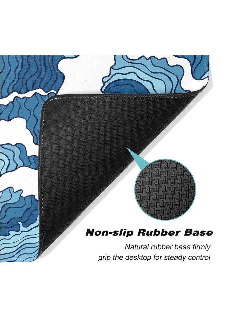 Flash Hawk Large Mouse Pad 900*400mm Size,Anti-Skid Gaming Mouse Pad Office Desk Mat Desk Pad for Computers Laptop Blue/White - Image 4