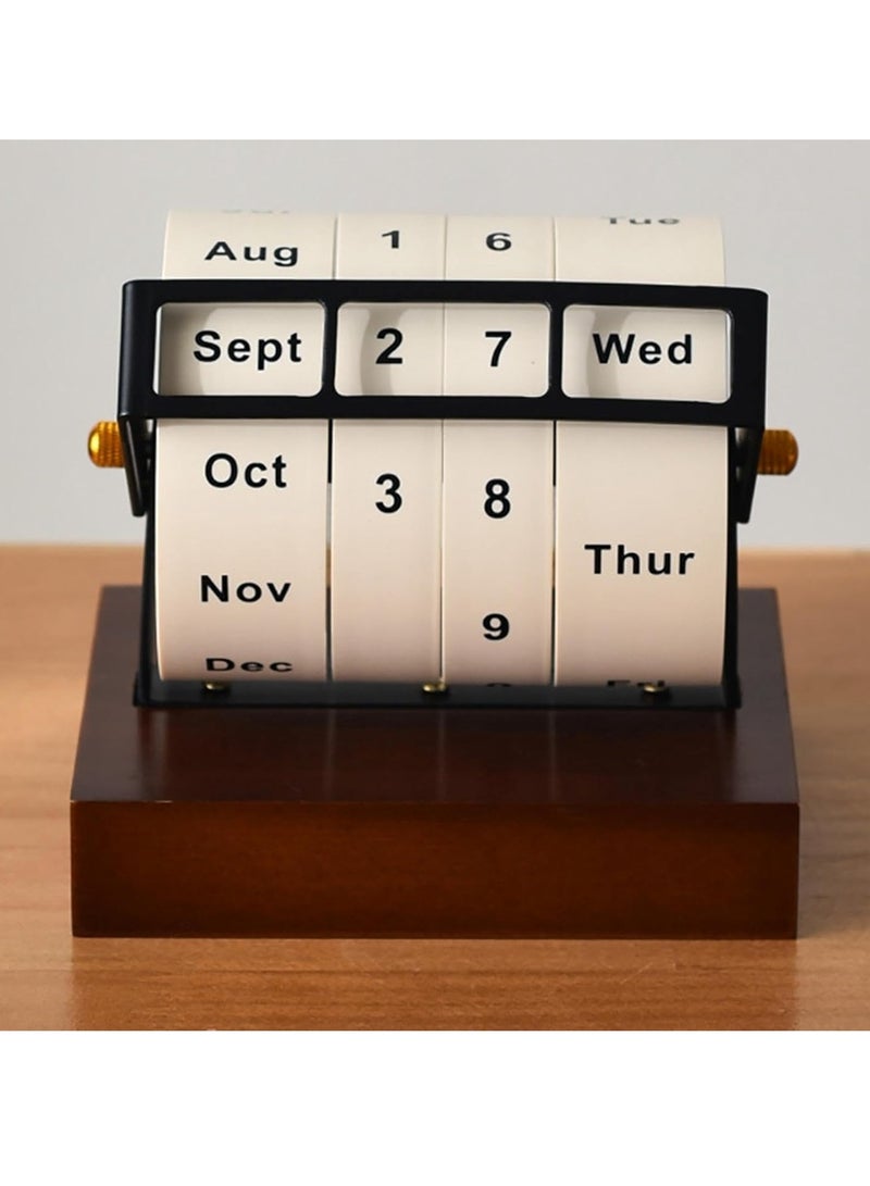 Generic Rotating perpetual calendar 2025 large rotating desk calendar desktop ornaments desk calendar perpetual calendar countdown  - Image 4
