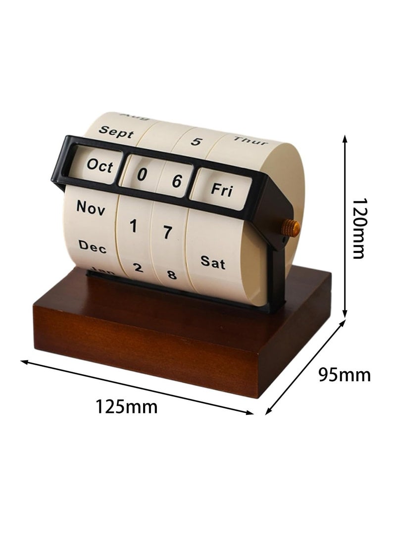Generic Rotating perpetual calendar 2025 large rotating desk calendar desktop ornaments desk calendar perpetual calendar countdown  - Image 3