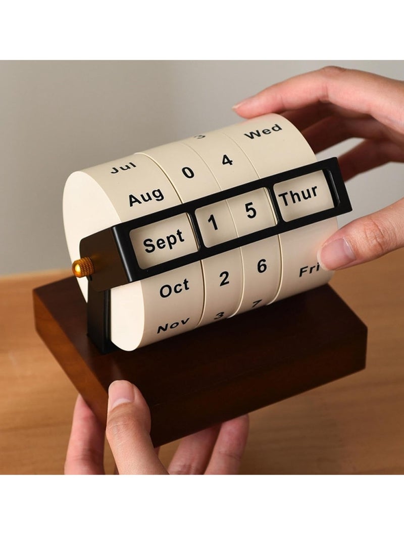 Generic Rotating perpetual calendar 2025 large rotating desk calendar desktop ornaments desk calendar perpetual calendar countdown  - Image 2