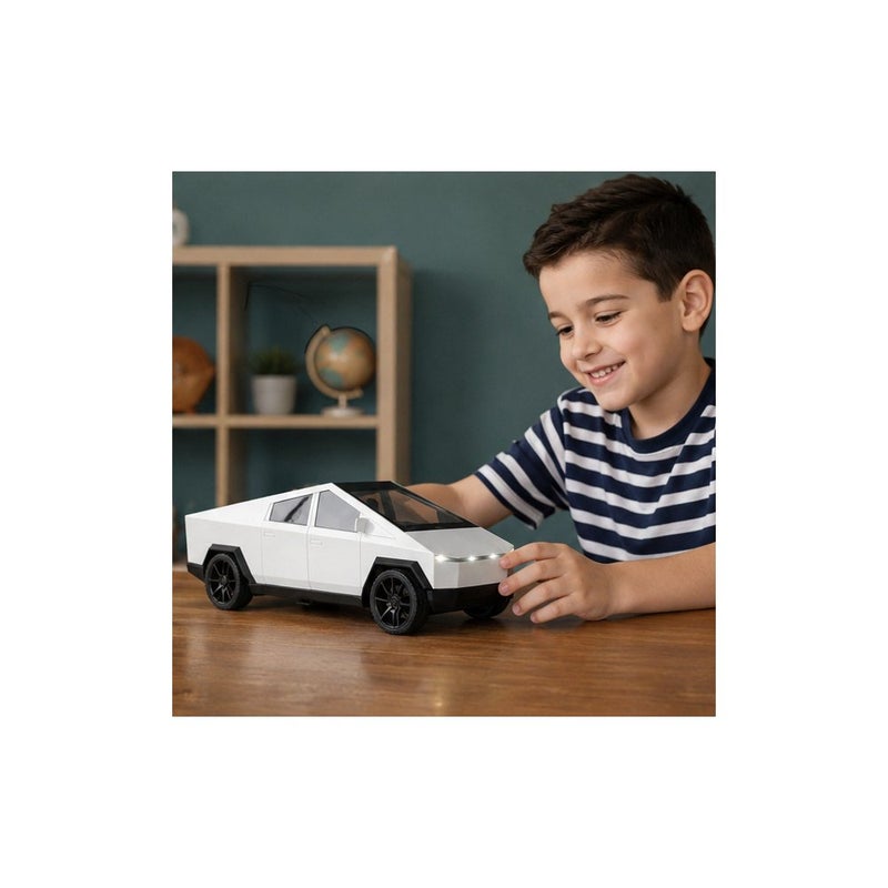 Jada Toys Motor Play | Toy Truck for Tesla Cybertruck, White Die-Cast Model Vehicle - Image 4