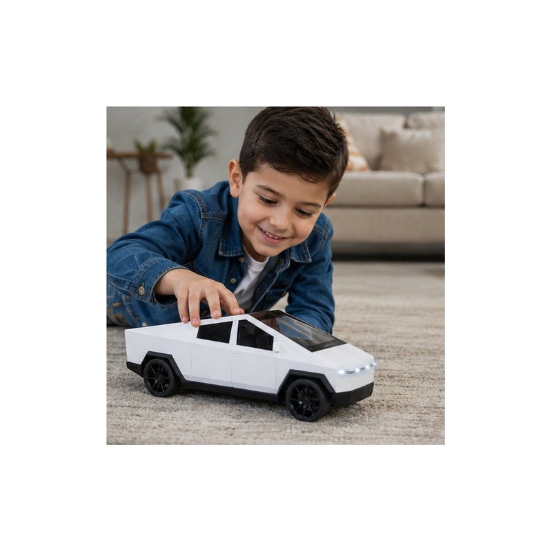 Jada Toys Motor Play | Toy Truck for Tesla Cybertruck, White Die-Cast Model Vehicle - Image 3