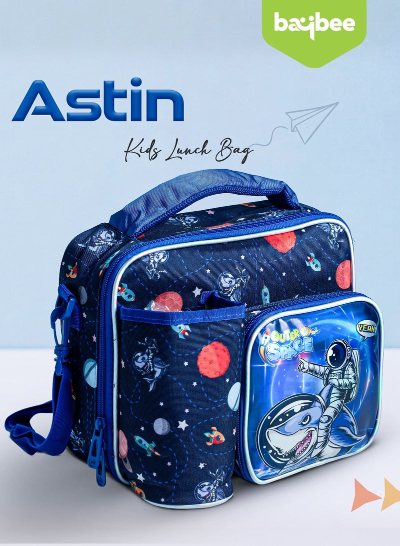 Baybee Insulated Lunch Bag for Kids, Lightweight Kids Lunch Bag for School with Bottle Holder & Carry Handle | Travel Lunch Bag for Toddlers Childrens for Age 3+ Years (Space) - Image 3