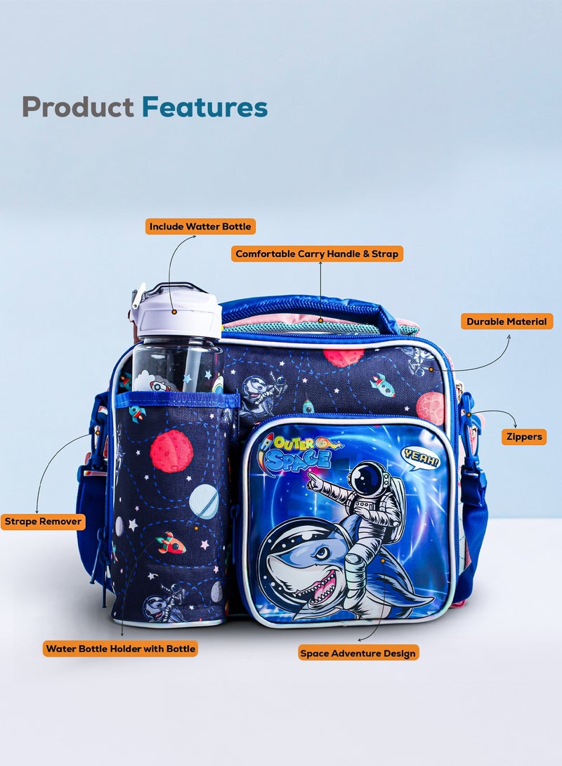 Baybee Insulated Lunch Bag for Kids, Lightweight Kids Lunch Bag for School with Bottle Holder & Carry Handle | Travel Lunch Bag for Toddlers Childrens for Age 3+ Years (Space) - Image 4