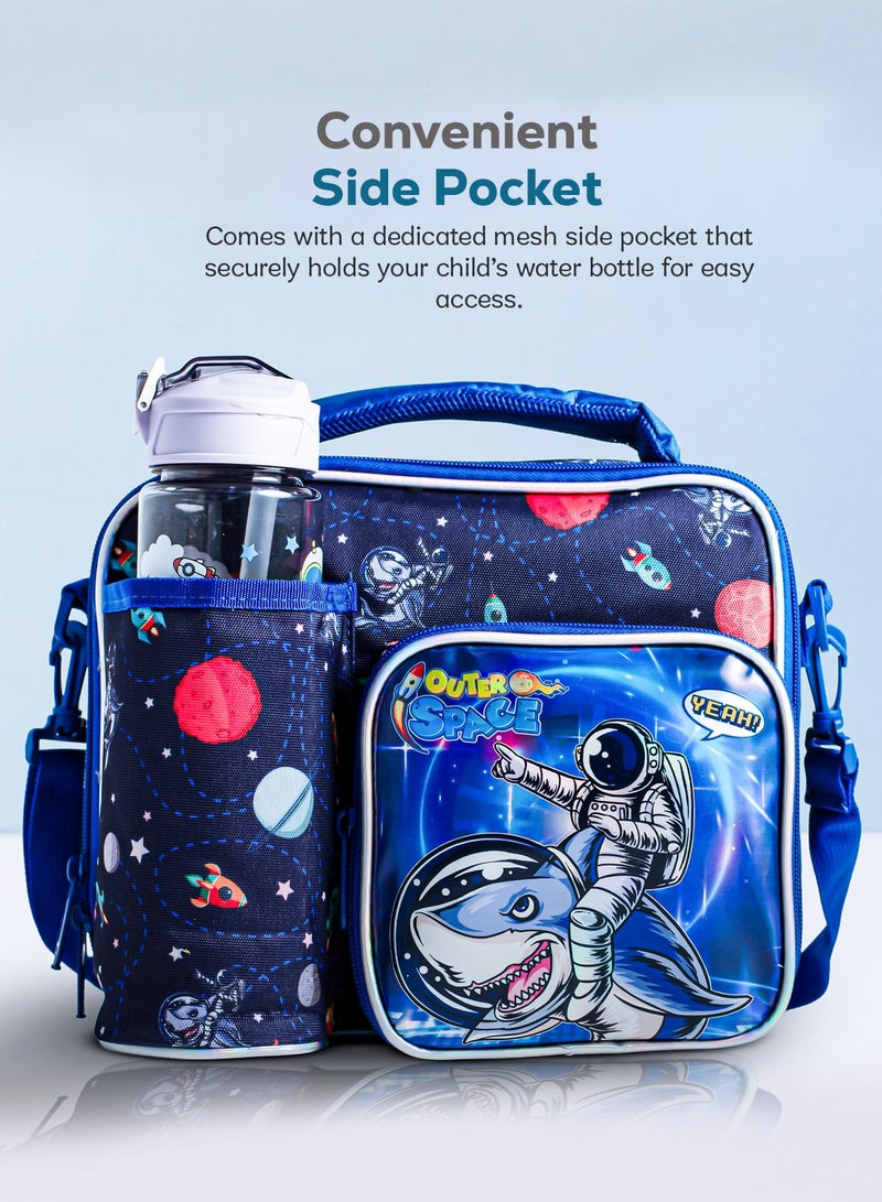 Baybee Insulated Lunch Bag for Kids, Lightweight Kids Lunch Bag for School with Bottle Holder & Carry Handle | Travel Lunch Bag for Toddlers Childrens for Age 3+ Years (Space) - Image 5
