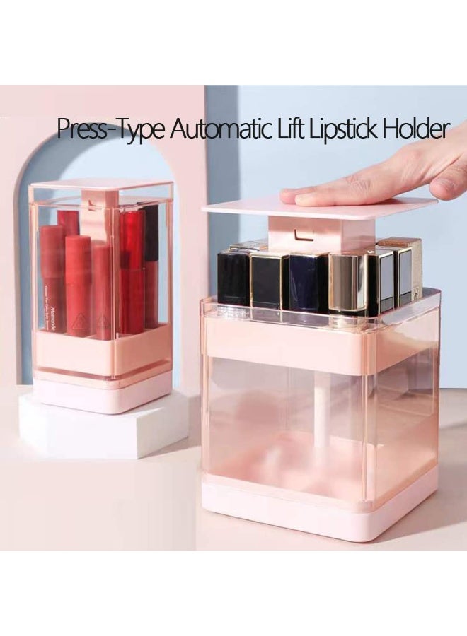 صندوق تخزين منظم مكياج قابل للرفع بالضغط، منظم أحمر شفاه، علبة عرض مكياج للزينة والحمام، سهل الحمل - Image 2