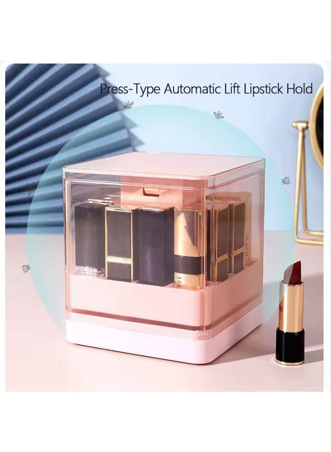 صندوق تخزين منظم مكياج قابل للرفع بالضغط، منظم أحمر شفاه، علبة عرض مكياج للزينة والحمام، سهل الحمل - Image 5