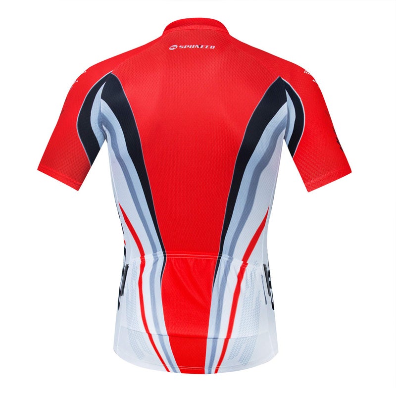 sponeed Bicycling Shirt Cycling Jersey Bike Tops Men Quick Dry Bicycle Jacket L US Red - Image 4