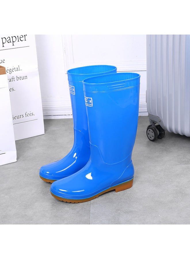 Shanghai Double Money Two Elephant Women's High Rain Boots Golden Yellow Low Heel Jieyang Water Shoes Pvc No Lit Rain Shoes