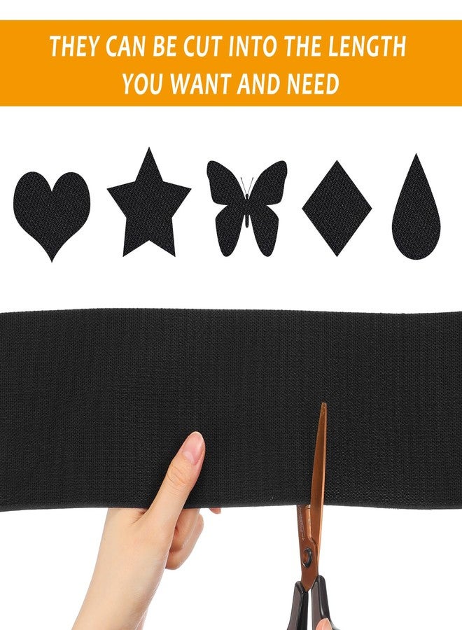 Waydress Hook and Loop Tape Double Sided Hook and Loop Tape with Adhesive Back Fastener Strip Reusable Double Side Hook Roll Sticky Glue Nylon Patch, Black (6 Inch Width 3 Yard Length) - Image 4