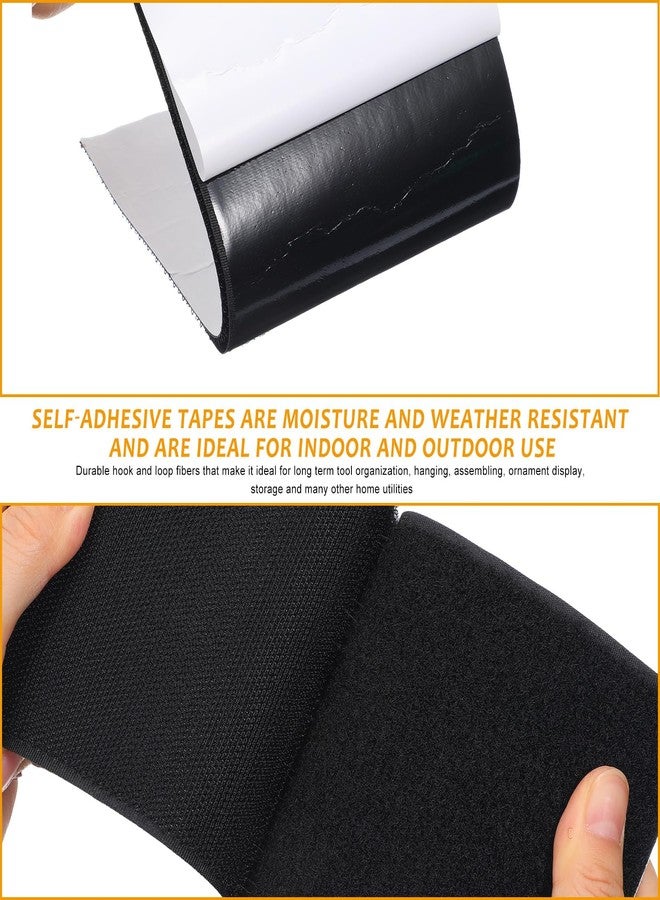 Waydress Hook and Loop Tape Double Sided Hook and Loop Tape with Adhesive Back Fastener Strip Reusable Double Side Hook Roll Sticky Glue Nylon Patch, Black (6 Inch Width 3 Yard Length) - Image 5