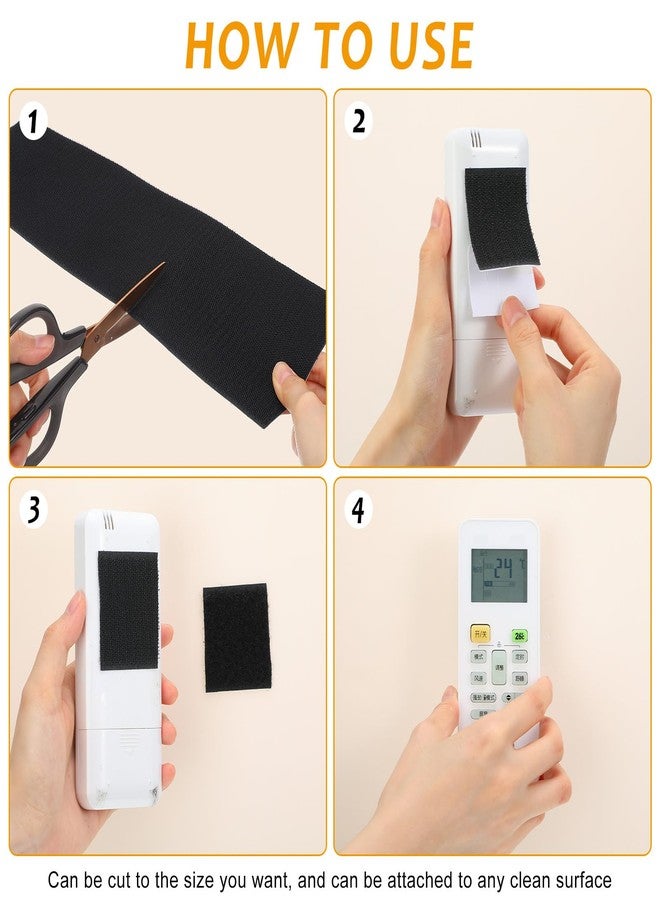 Waydress Hook and Loop Tape Double Sided Hook and Loop Tape with Adhesive Back Fastener Strip Reusable Double Side Hook Roll Sticky Glue Nylon Patch, Black (6 Inch Width 3 Yard Length) - Image 3