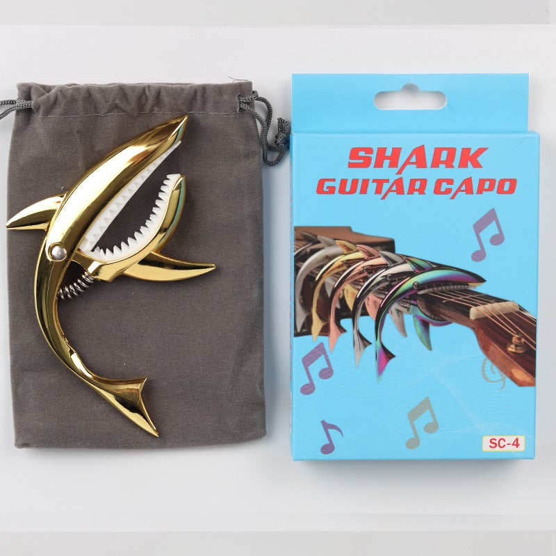 Generic Metal Shark Capo for Guitars Gold (carton flannel bag) 