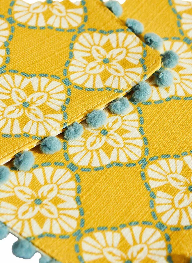 Chumbak  Pixel Jaal Placemats - Set of 2, Yellow  | Best Price UAE