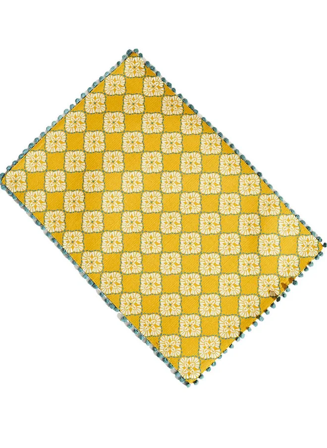 Chumbak  Pixel Jaal Placemats - Set of 2, Yellow  | Best Price UAE