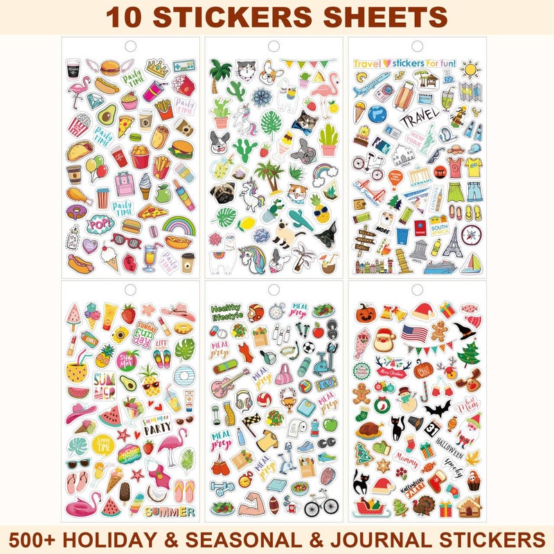 MaaIbok Planner Stickers Pack - 1300+ Unique Planner Stickers on 28 Sheets, The Ultimate Collection for Journaling, Scrapbooking, Water Bottle & Laptop Decoration, for Adults & Teens - Image 4