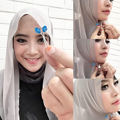 Honbay 12 PCS Cute Scarf Brooch Pin Headscarf Shawl Lady Muslim Scarf Hijab Clips (E) - Image 3