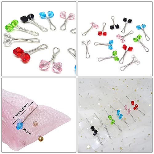 Honbay 12 PCS Cute Scarf Brooch Pin Headscarf Shawl Lady Muslim Scarf Hijab Clips (E) - Image 2