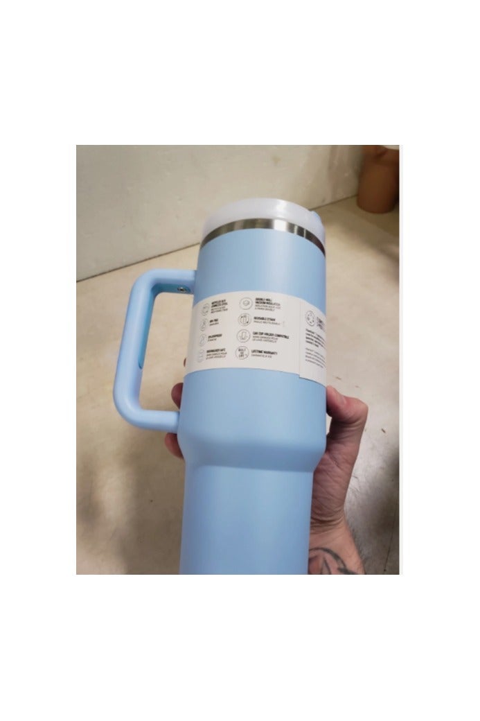 Stanley Quencher H2.0 State Flute Vacuum Insulated Stainless Steel Tumbler with Lid and Fly Straw for Ice Cream, Coffee, Smoothies and More, Light Blue 2.0  - Image 2