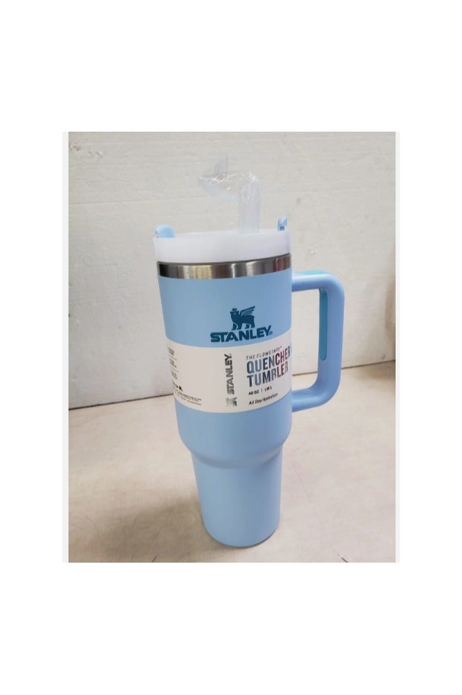 Stanley Quencher H2.0 State Flute Vacuum Insulated Stainless Steel Tumbler with Lid and Fly Straw for Ice Cream, Coffee, Smoothies and More, Light Blue 2.0  - Image 1