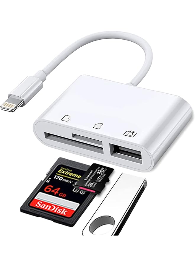 Excefore Sd Card Reader For Iphone Ipad With Micro Sd Card Reader Adapter Port Type C Memory Card Reader Sd Port Sd Card Port Plug And Play  - Image 1