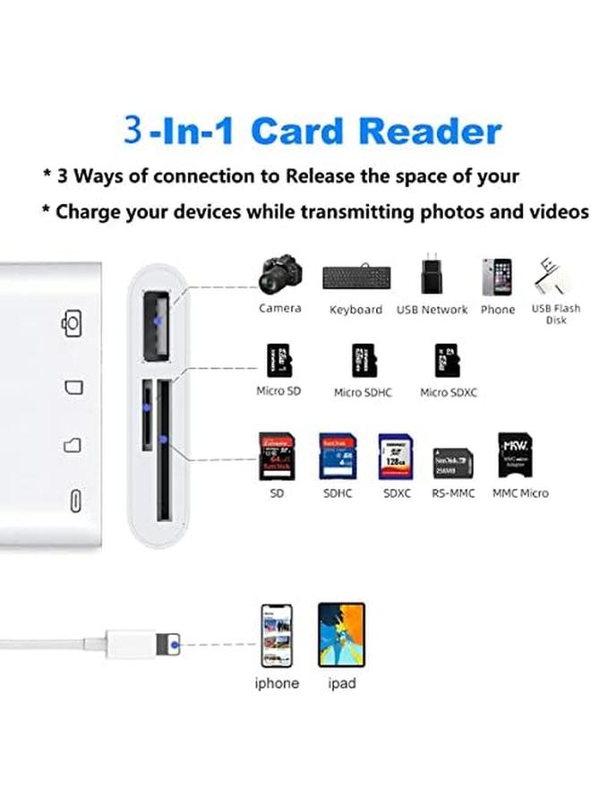 Excefore Sd Card Reader For Iphone Ipad With Micro Sd Card Reader Adapter Port Type C Memory Card Reader Sd Port Sd Card Port Plug And Play  - Image 2