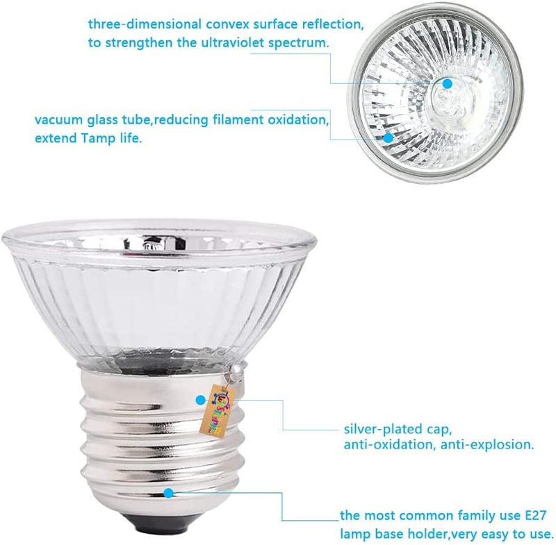 Western Era UVB Bulb Spectrum Sun Lamp Sunbathe Heat Lamp/Bulb/Light for Lizard Bearded Dragon Chameleon Snake Turtle Aquarium Reptiles & Amphibians(50W) - Image 4
