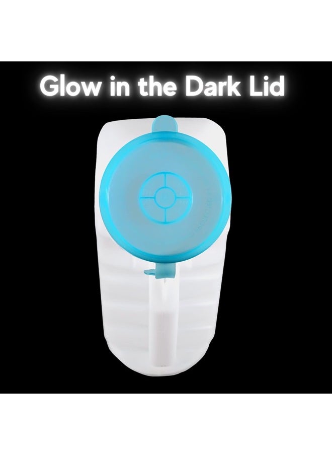 Vakly Male Urinal with Glow in The Dark Cover [32oz Pack of 2] Portable Pee Bottles for Men Used for Hospitals, Incontinence, Emergency and Travel (2)  - Image 4