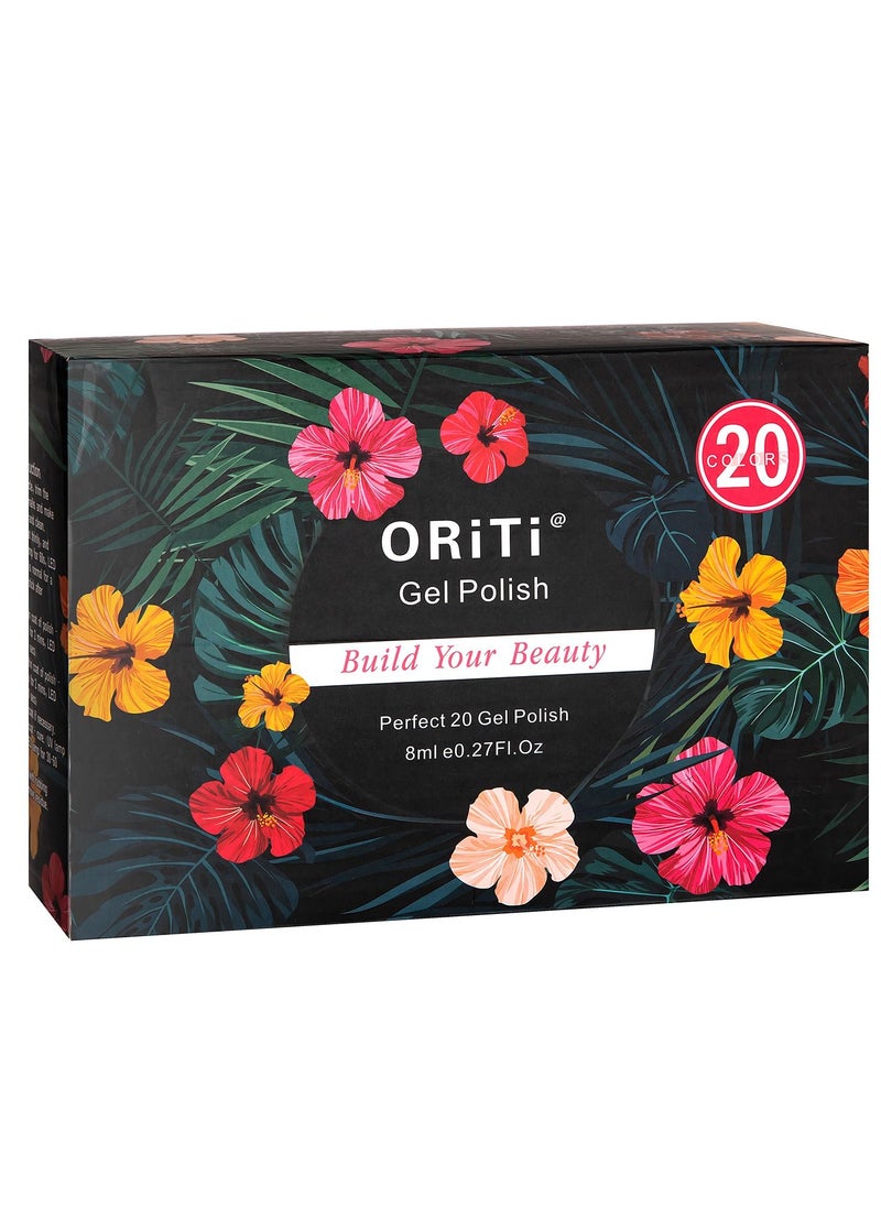 ORiTi - Gel Nail Polish Set 20+4 PCS Nude Brown Pink Grey Colors Soak Off Neutral Skin Tone Starter Kit with Glossy Matte Top Base Coat For Nail Art Salon Gifts for Women - Image 1