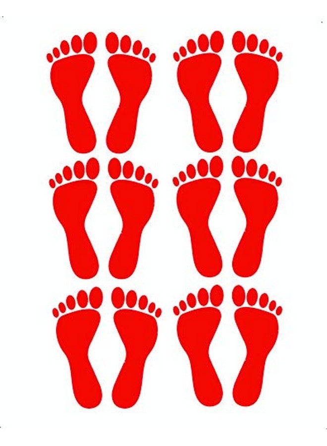 Techgifti ستيكر تقنية هدية™ لكسمي تشاران بادوكا، ستيكر أرضي لمناسبة ديوالي نافراتري، عبوة من 6 - Image 1