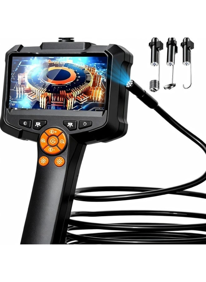 Lecran Endoscope Camera with Light, IP67 Waterproof 1080P HD Borescope with 8 Adjustable Lights, 4.3" Endoscope with 16.4ft Semi-Rigid Snake Camera - Image 1